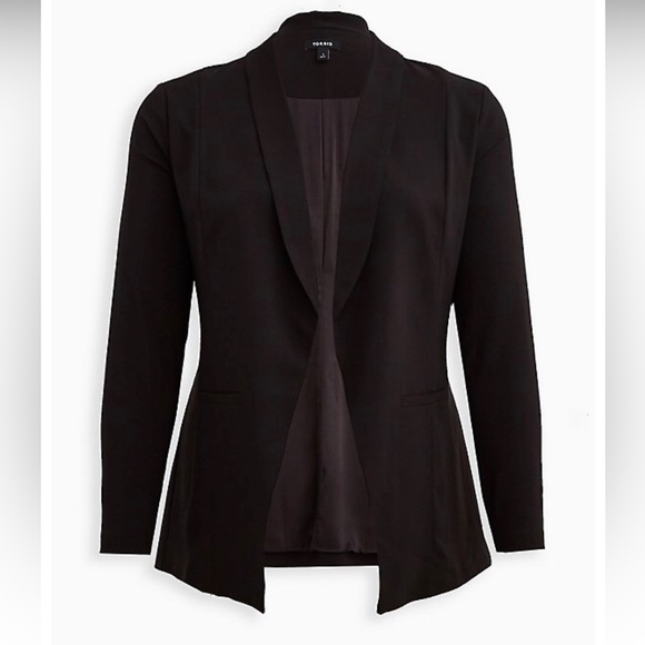 Torrid Studio Crepe Jersey Classic Shawl Collar Blazer - Picture 1 of 11